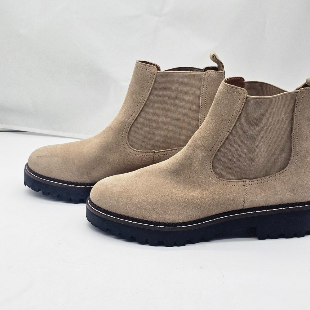 Caslon Chelsea Boots Women Size 11 Tan Water Repellent Leather Suede CNMILLER